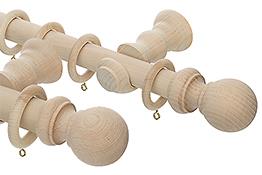 Unfinished Wood Curtain Poles