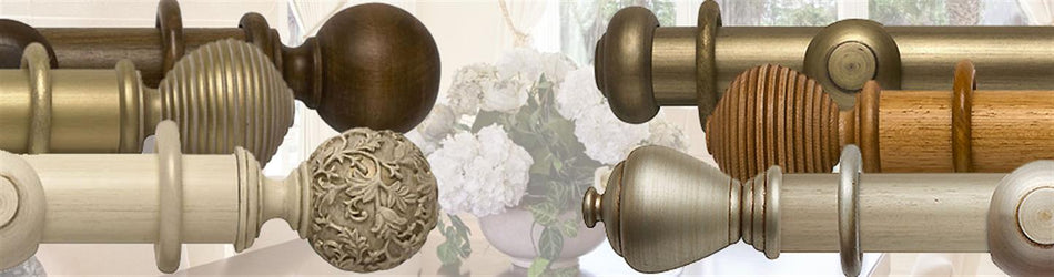 Modern Country Wood Curtain Poles