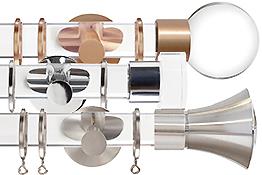 Jones Strand Acrylic 35mm Curtain Poles