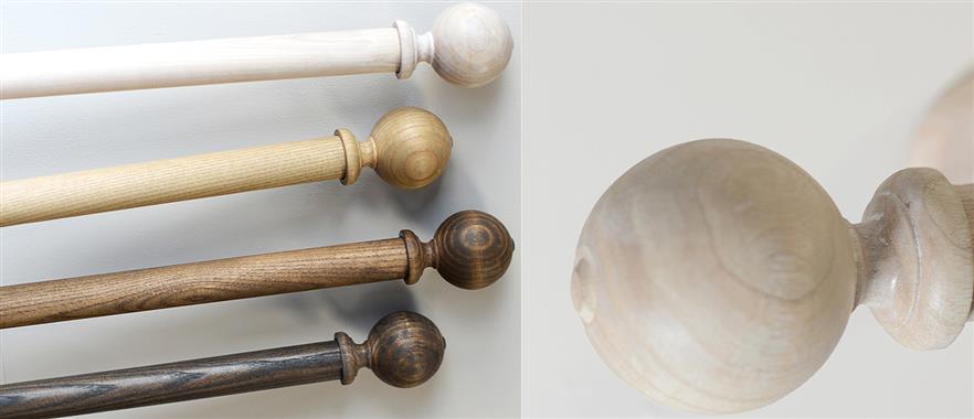 Laura Ashley Mitchell 28mm Wooden Eyelet Curtain Poles