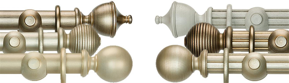 Renaissance Duet 50mm Wood Curtain Poles