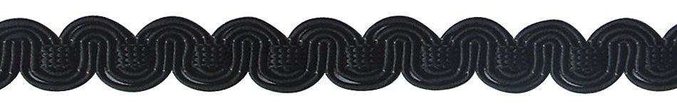 Hallis Chelsea Trimming Scroll Gimp Braid Black