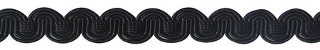 Hallis Chelsea Trimming Scroll Gimp Braid Black