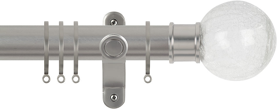 Renaissance Spectrum 35mm Curtain Pole Titanium, Crackled Glass