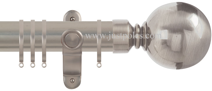 Renaissance Spectrum 50mm Curtain Pole Titanium, Plain Ball