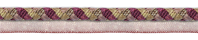 Jones Interlude Flanged Cord Trimming, Rose