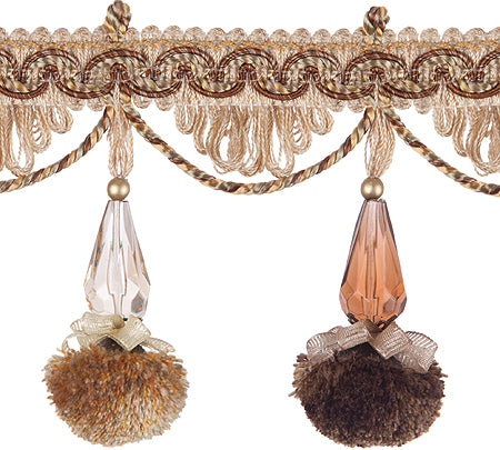 Jones Interlude Pom Pom Fringe Trimming, Orange