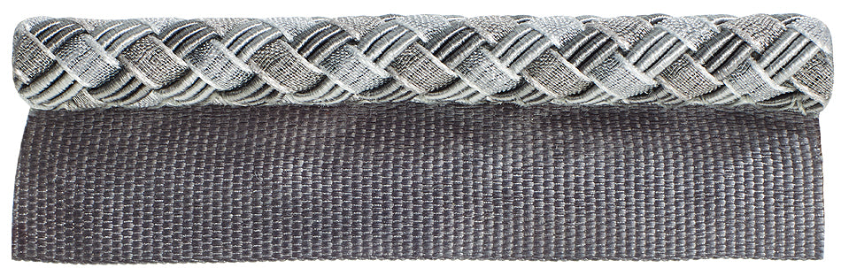 Hallis Verona Flanged Cord Trimming Silver Grey