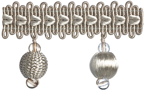 Hallis Verona Ball Fringe Trimming Platinum