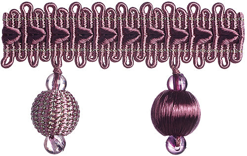 Hallis Verona Ball Fringe Trimming Mauve