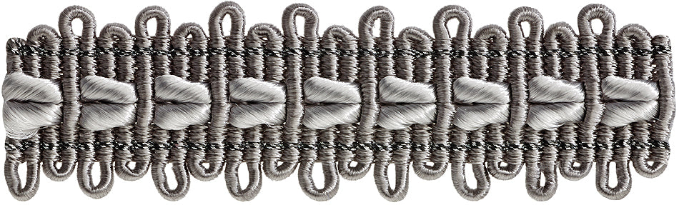 Hallis Verona Gimp Braid Trimming Silver Grey