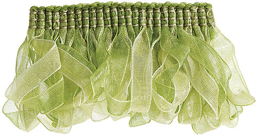 Hallis Verona Ribbon Ruche Trimming Lime Green