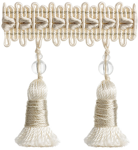 Hallis Verona Tassel Fringe Trimming Pearl