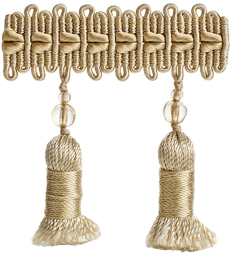 Hallis Verona Tassel Fringe Trimming Soft Gold