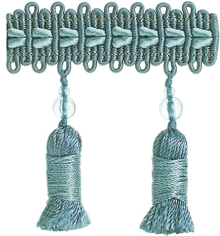 Hallis Verona Tassel Fringe Trimming Duckegg