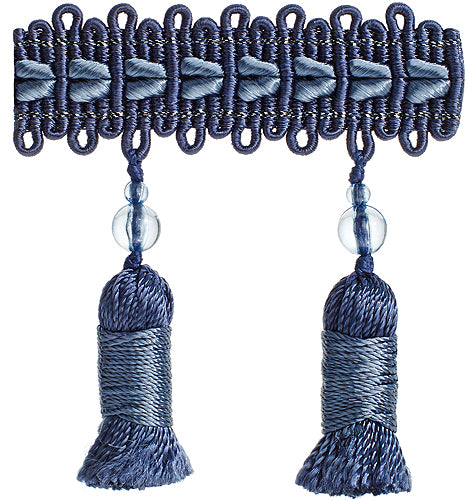 Hallis Verona Tassel Fringe Trimming Indigo