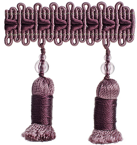 Hallis Verona Tassel Fringe Trimming Mauve