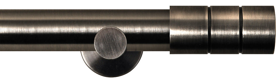 Renaissance Dimensions 28mm Contemporary Eyelet Pole Gun Metal, Cylinder