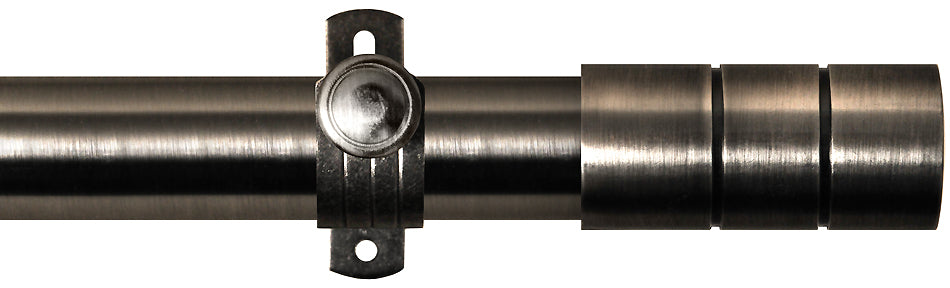 Renaissance Dimensions 28mm Adjustable Eyelet Pole Gun Metal, Cylinder