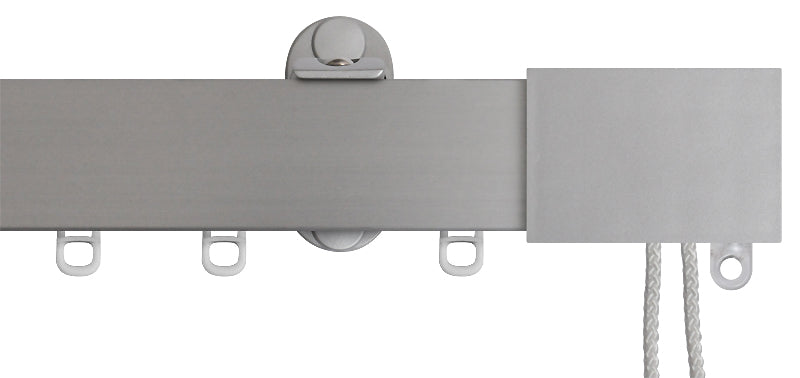 Renaissance Distinction 34mm Corded Flat Profile Curtain Track, Silver Sheen