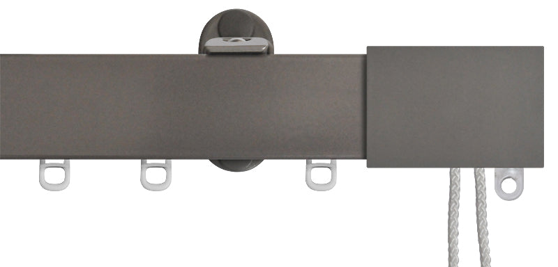 Renaissance Distinction 34mm Corded Flat Profile Curtain Track, Steel Sheen