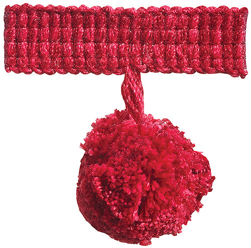 Hallis Colour Passion Trends Pom Pom Trimming Ruby