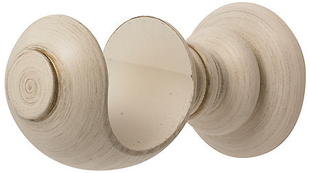 Modern Country Pole Cup Bracket 45mm, 55mm, Brushed Cream