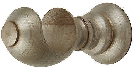 Modern Country Pole Cup Bracket 45mm, 55mm, Satin Silver