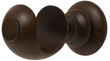 Modern Country Pole Cup Bracket 45mm, 55mm, Dark Oak