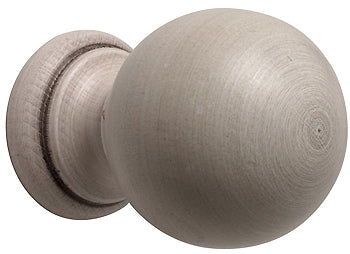 Modern Country Ball Finial 45mm, 55mm, Brushed Ivory