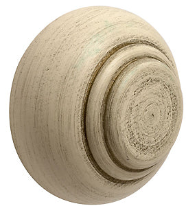 Modern Country Button Finial 45mm, 55mm, Brushed Ivory