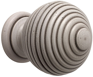 Modern Country 45mm, 55mm Ribbed Ball Finial, Brushed Ivory