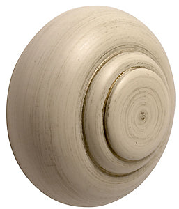 Modern Country Button Finial 45mm, 55mm, Brushed Cream