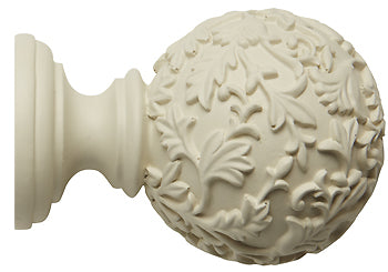 Modern Country 45mm, 55mm Floral Ball Finial, Pearl