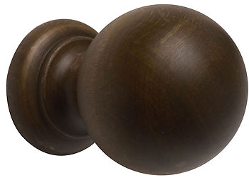 Modern Country Ball Finial 45mm, 55mm, Dark Oak