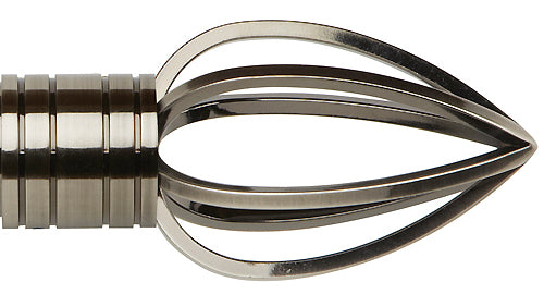 Galleria Metals 35mm Finial Brushed Silver Caged Spear