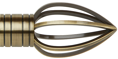 Galleria Metals 35mm Finial Burnished Brass Caged Spear