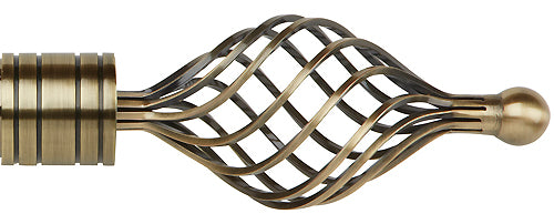 Galleria Metals 35mm Finial Burnished Brass Twisted Cage