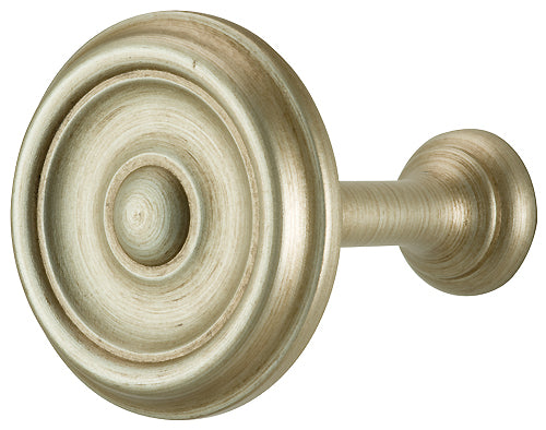 Renaissance Duet Wood Curtain Holdback, Dutch Silver