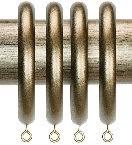 Renaissance Duet 50mm Wood Curtain Ring, Byzantine Bronze