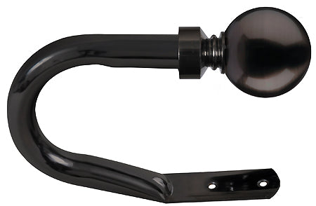 Renaissance Extensis Curtain Holdbacks Plain Ball, Black Nickel