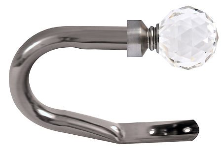 Renaissance Extensis Curtain Holdbacks, Crystal Cut Diamond, Brushed Nickel