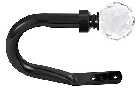 Renaissance Extensis Curtain Holdbacks, Crystal Cut Diamond, Black Nickel