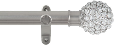 Renaissance Spectrum 35mm Eyelet Curtain Pole Titanium, Clear Crystal Beads