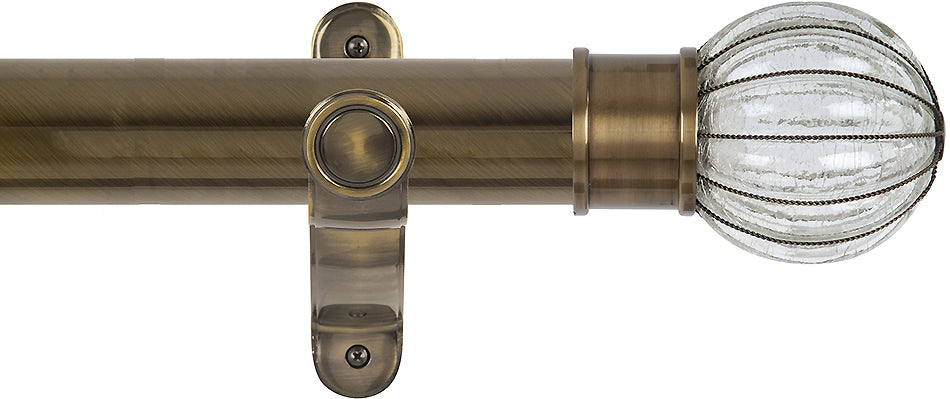 Renaissance Spectrum 50mm Eyelet Curtain Pole Antique Brass, Glass Pumpkin