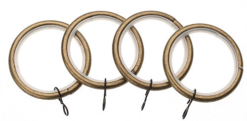 Universal 28mm Metal Curtain Pole Rings Antique Brass