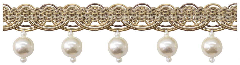 Jones Venice Pearl Fringe Trimming, Truffle