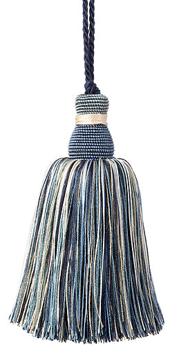 JLS Chorus Large Key Tassel, Navy Cream