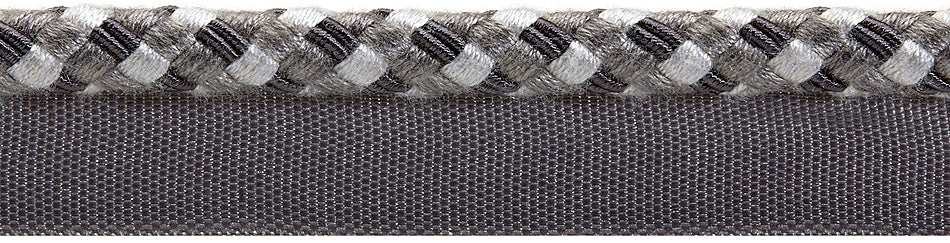 Hallis Highland Flanged Cord Trimming Charcoal