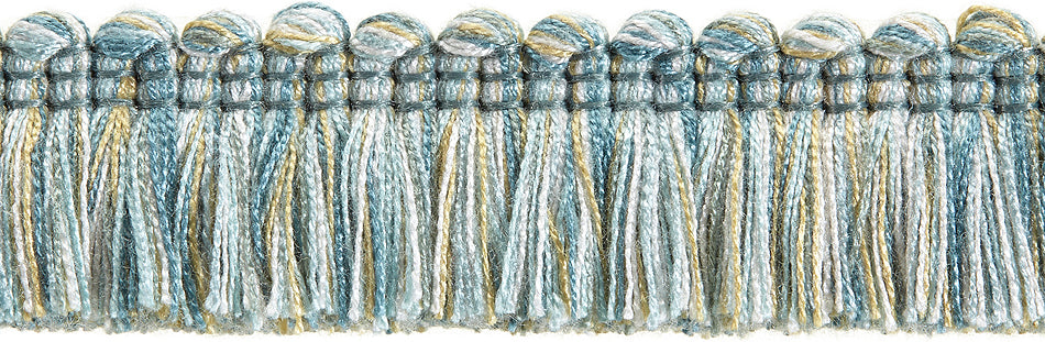 Hallis Highland Ruche Fringe Trimming Aqua